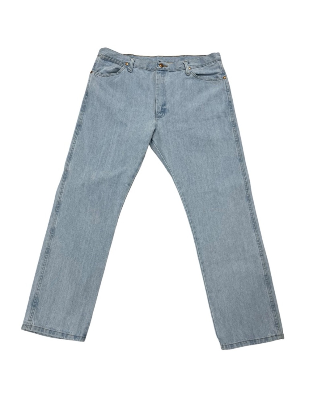 Wrangler Men’s Cowboy Jeans Acid Wash Western Vintage 38x32 Blue Straight - Picture 2 of 3
